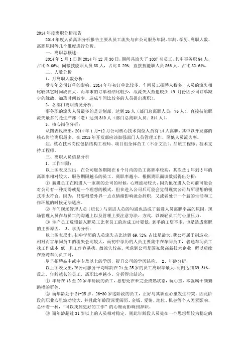 离职人员分析报告
