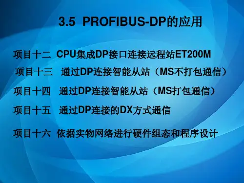 现场总线技术及应用 第4章  PROFIBUS-DP总线的应用