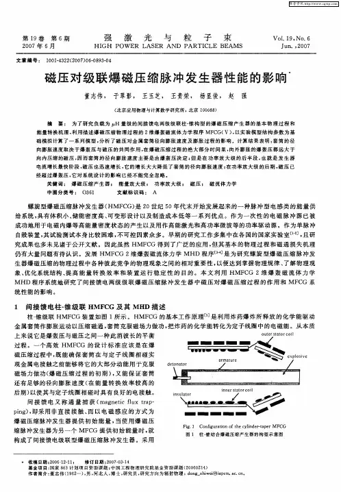 磁压对级联爆磁压缩脉冲发生器性能的影响