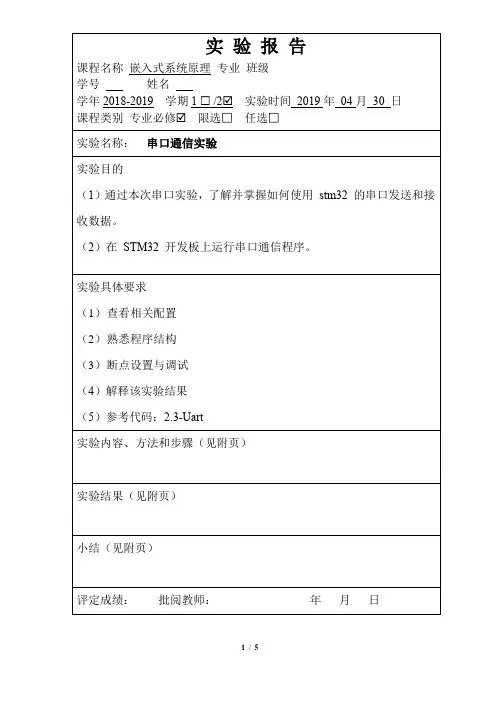 串口通信实验