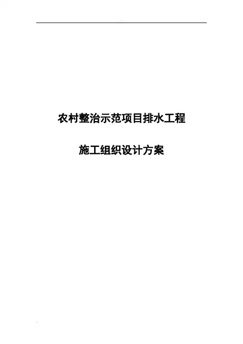 农村整治示范项目排水工程施工组织设计