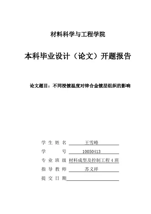 开题报告格式 2