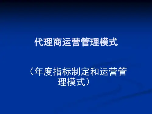 代理商运营管理模式