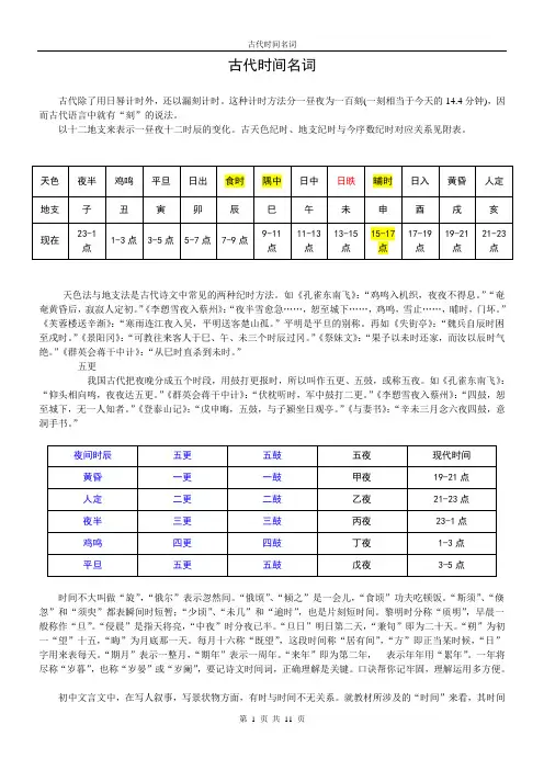 古代计时方法
