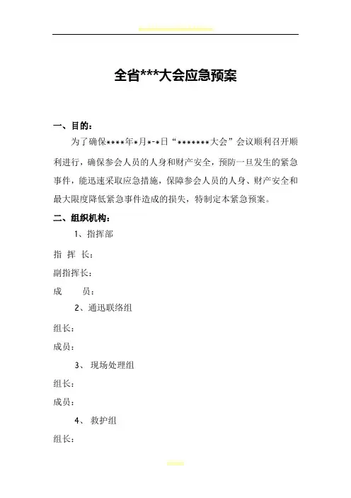 会议安全应急预案