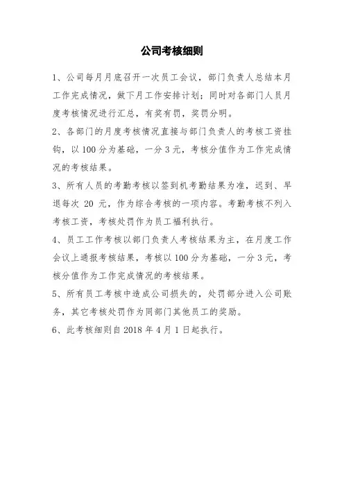 公司考核细则