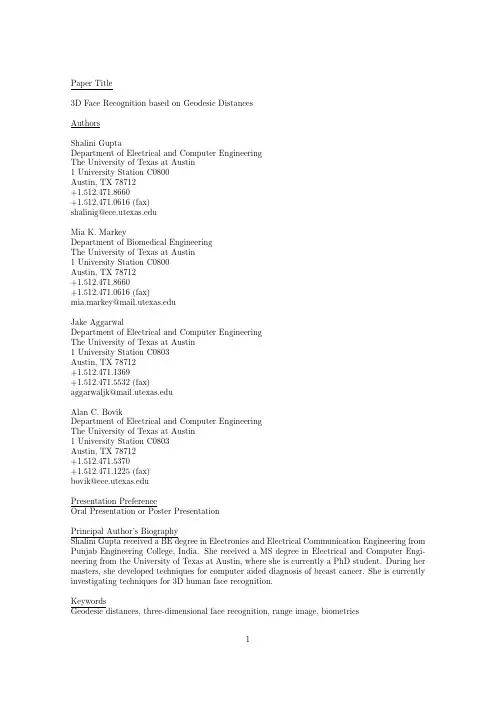Presentation Preference Oral Presentation or Poster Presentation