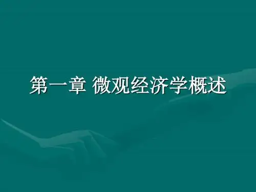微观经济学概述
