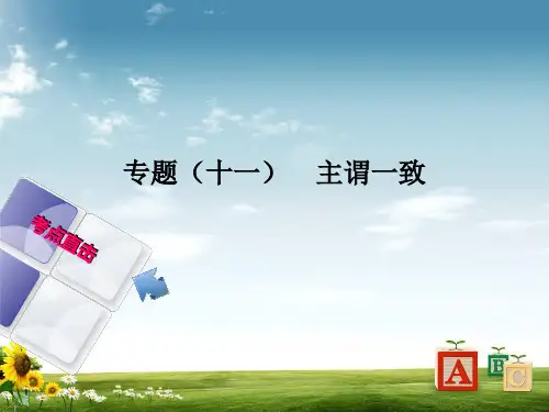 人教版2018年最新中考英语总复习第二部分语法点击专题十一主谓一致课件