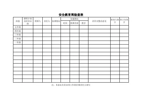 安全教育周检查表