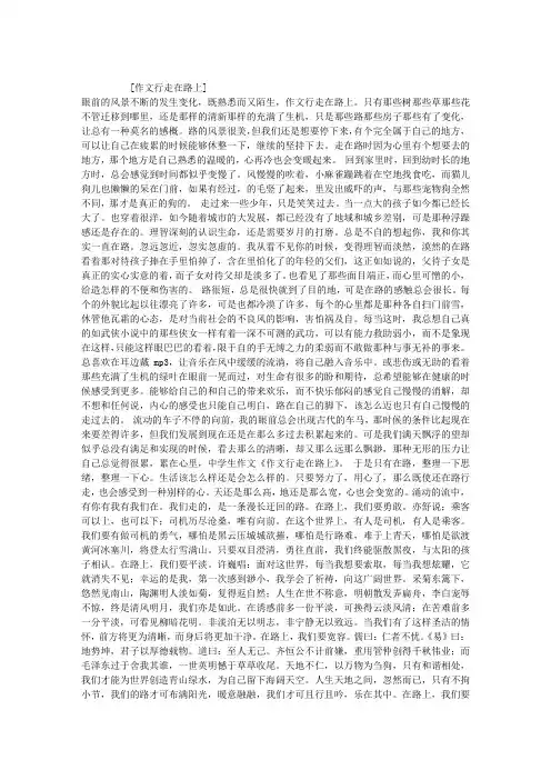 作文行走在路上