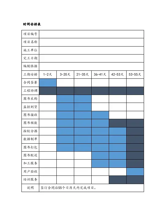 时间安排表