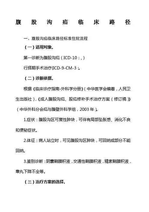腹股沟疝临床路径