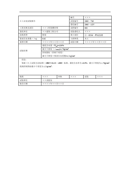 土工击试验报告(1)