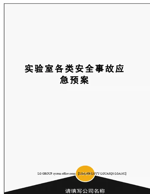 实验室各类安全事故应急预案