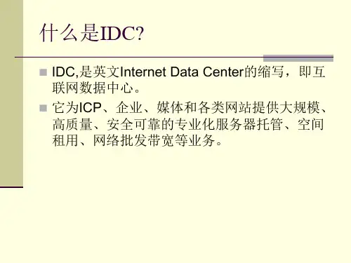 互联网北京联通互联网数据中心IDC业务介绍