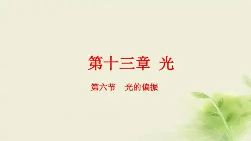 高中物理第十三章光第6节光的偏振课件新人教版选修3_4