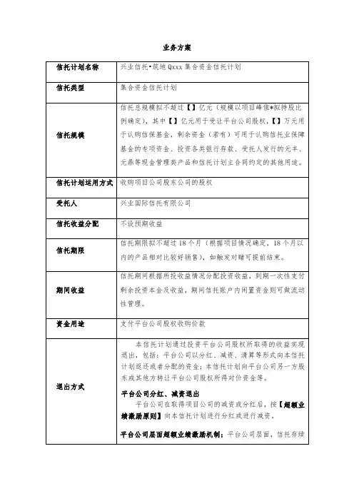 信托-股权模式介绍