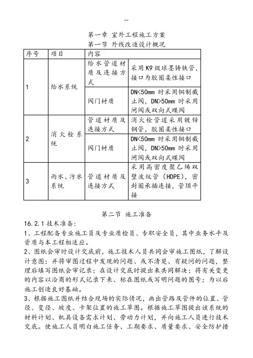 室外管线施工方案 2