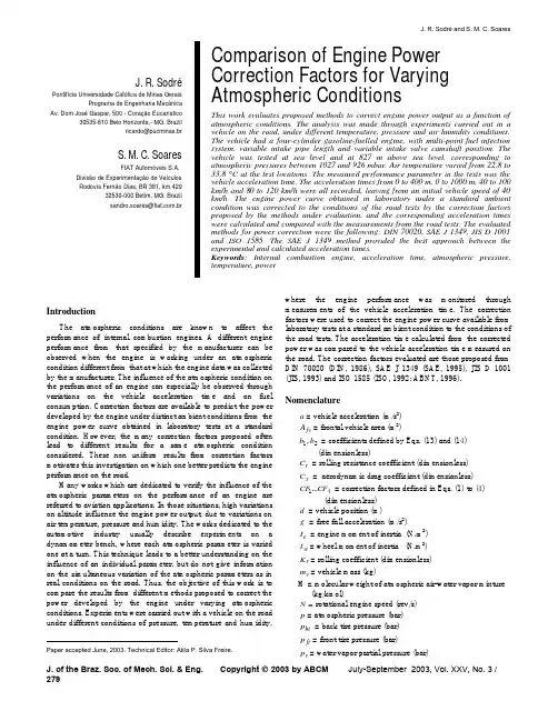 Dyno engine power correction study