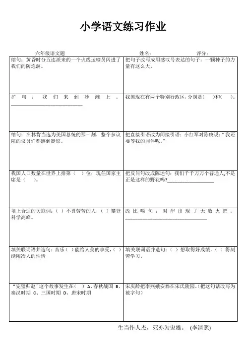 小学六年级语文提高训练 (46)
