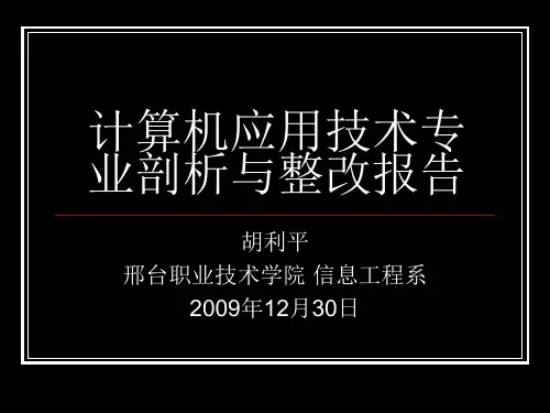 计算机应用技术专业剖析与整改报告