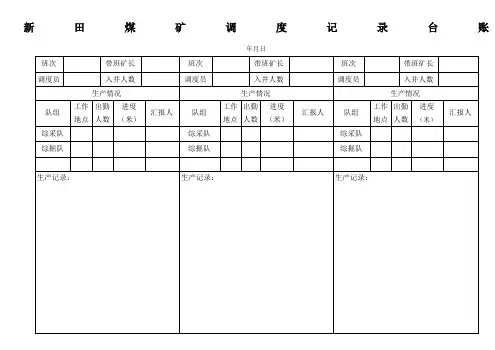 煤矿调度记录台账