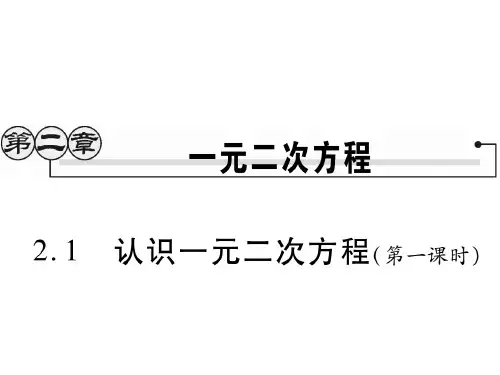 2.1 认识一元二次方程(第一课时)