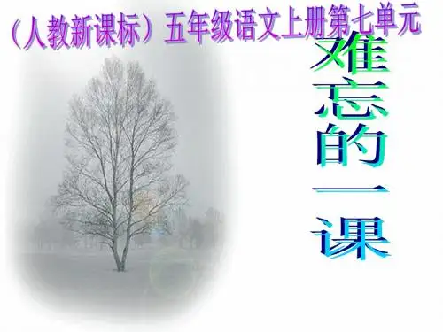 人教版语文五年级第七单元第23课时难忘的一课课件(3)