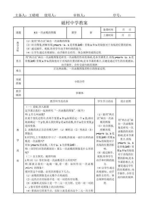 6.3一次函数的图像