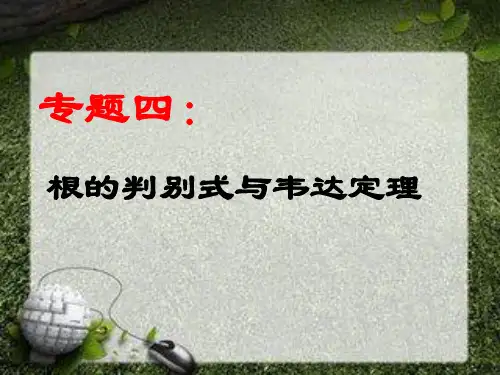 专题4：一元二次方程根的判别式与韦达定理