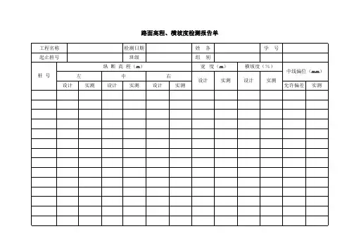 路面基层高程横坡