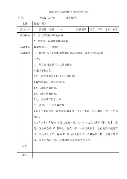 十二属相图(儿歌)(二)