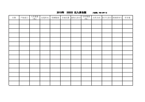 危废出入库台账(模板)