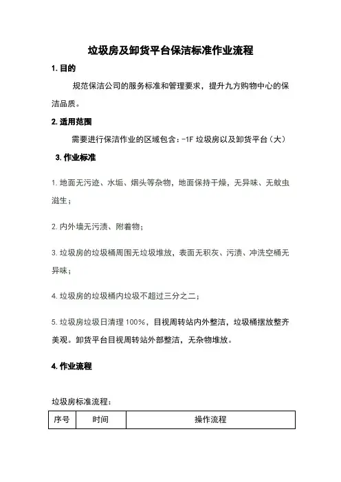 垃圾房和卸货平台保洁标准作业流程
