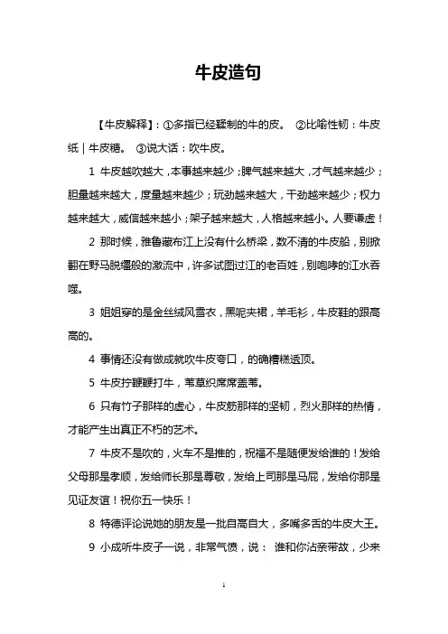 牛皮造句