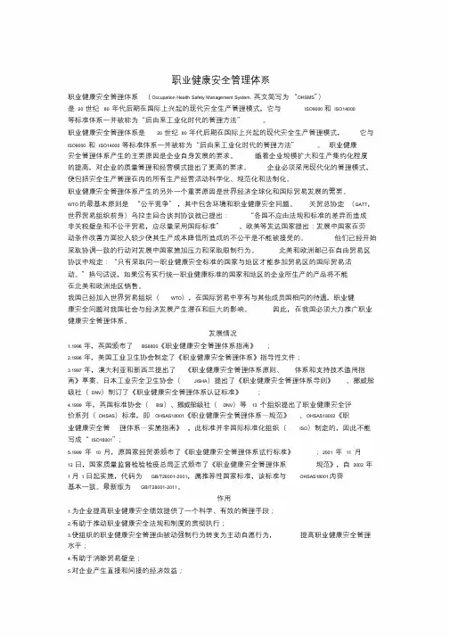 职业健康安全管理体系