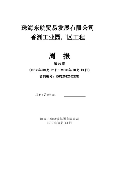 建筑工程施工周报范文wsx