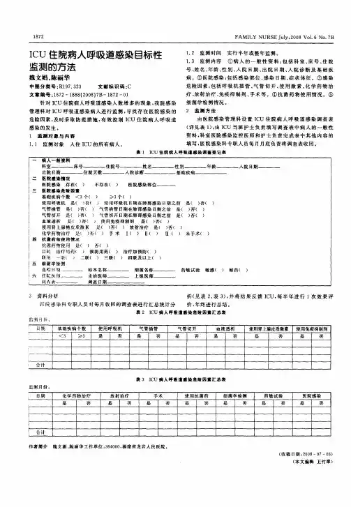 ICU住院病人呼吸道感染目标性监测的方法