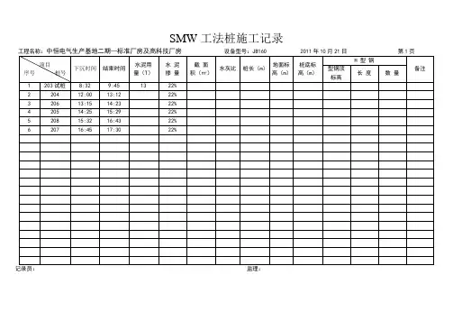 三轴水泥搅拌桩施工记录