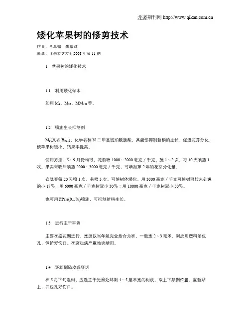 矮化苹果树的修剪技术