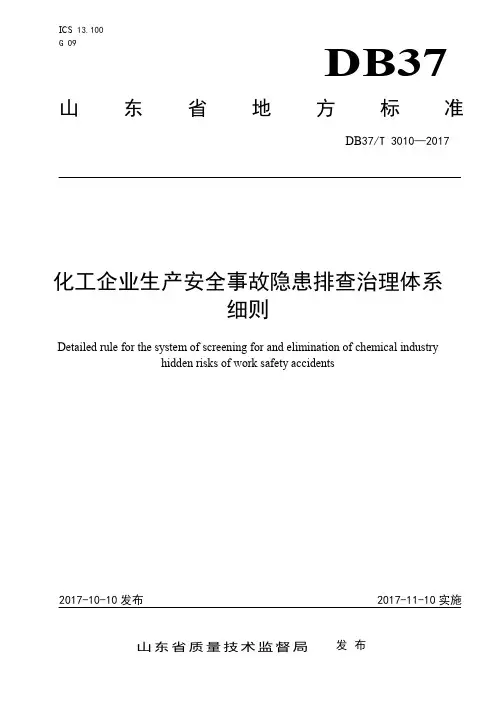 3010 化工企业生产安全事故隐患排查治理体系细则