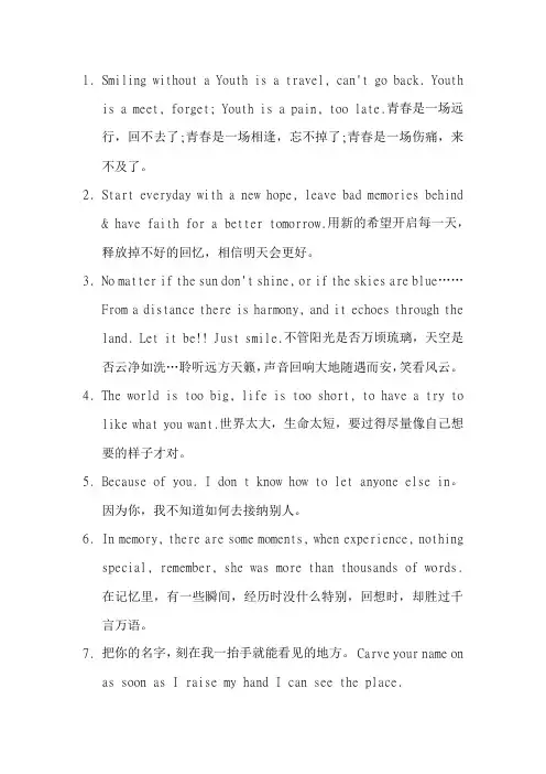 关于青春的句子