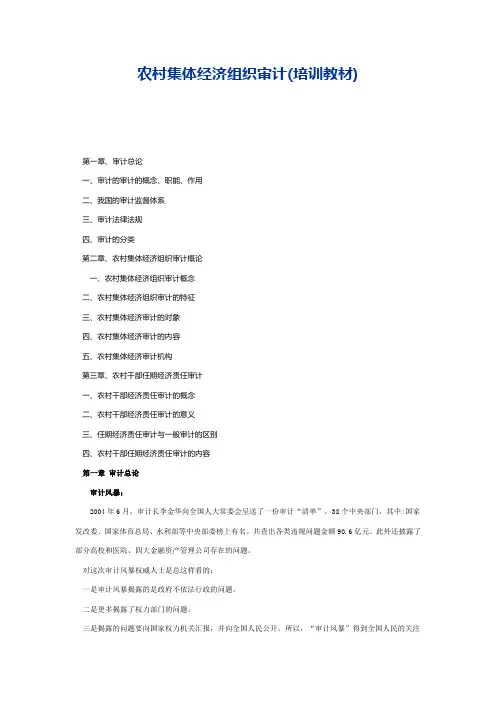 农村集体经济组织审计