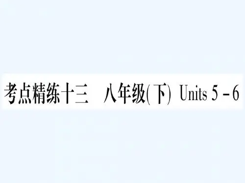 湖北专用版2019版中考英语复习第一篇教材系统复习考点精练十三八下Units5_6实用课件20181122423