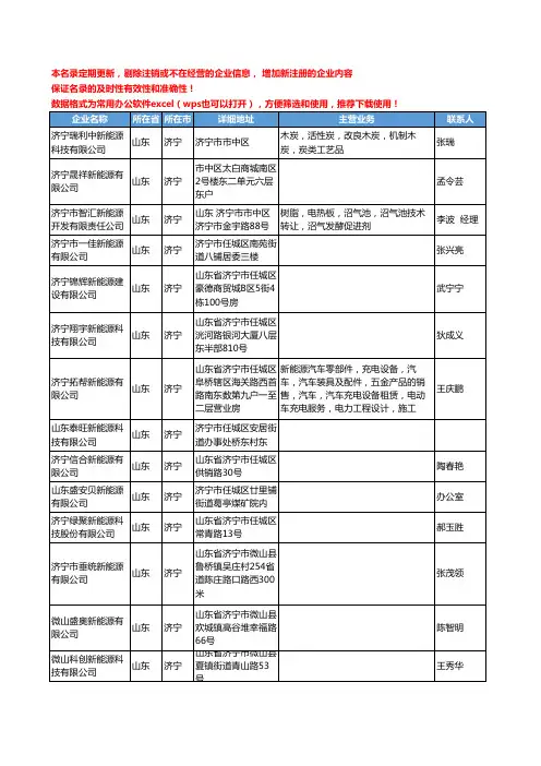 2020新版山东省济宁新能源工商企业公司名录名单黄页联系方式大全56家
