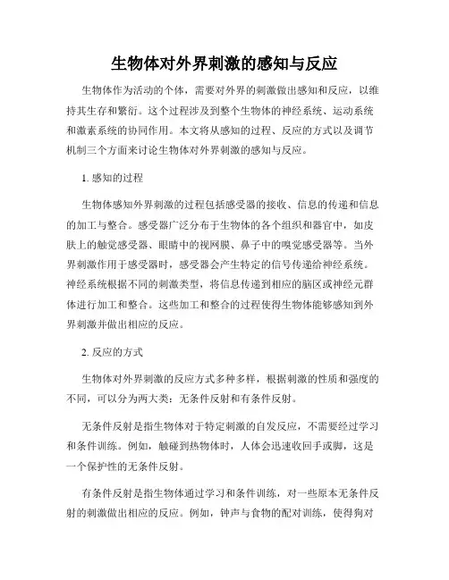 生物体对外界刺激的感知与反应
