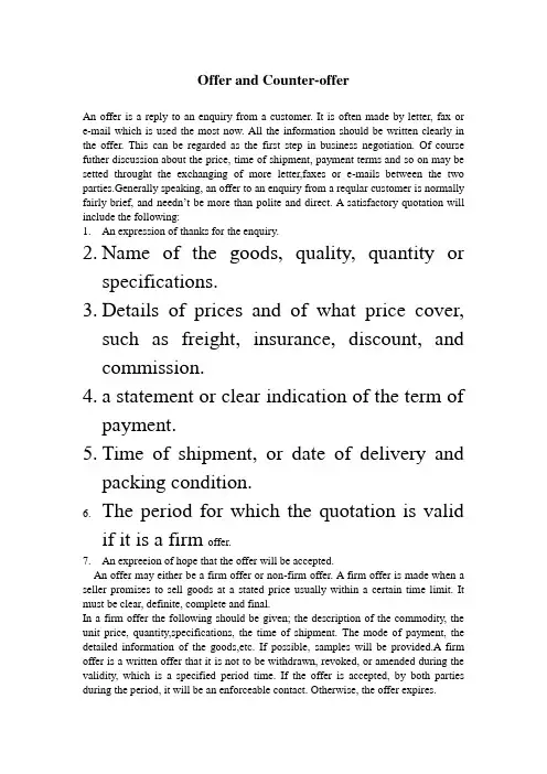 Offer and Counter