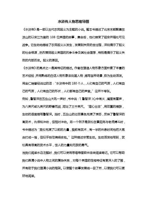 水浒传人物思维导图