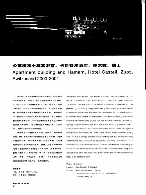 公寓楼和土耳其浴室,卡斯特尔酒店,佐尔兹,瑞士